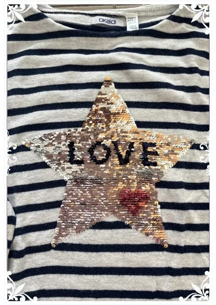 Pull a sequins réversible taille 12ans okaidi - photo numéro 7