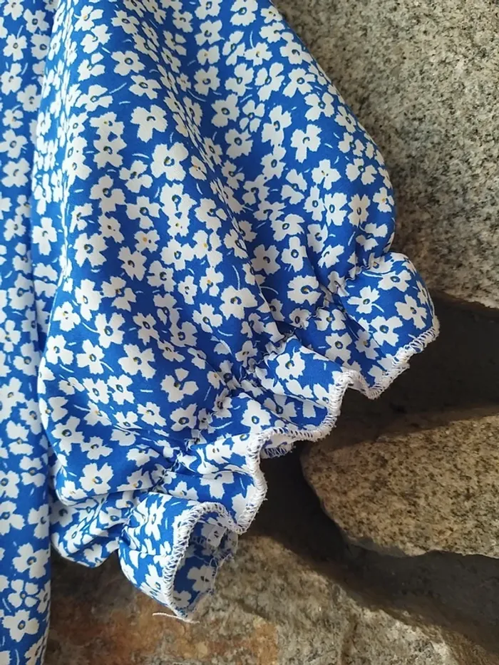 Robe longue femme bleue et blanche - photo numéro 3