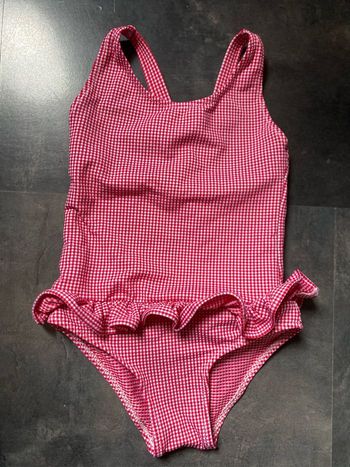 Maillot de bain vichy rouge Bardot 2 ans Bout'chou