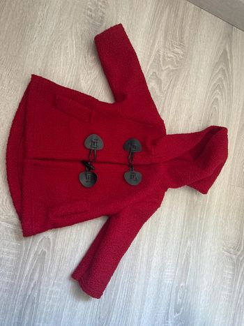 Veste manteau capuche 6 mois rouge neuf