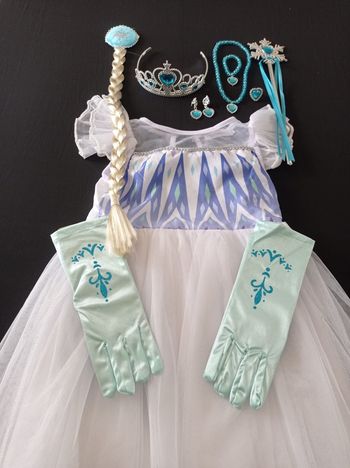 Deguisement princesse Elsa manche courte 5-6ans