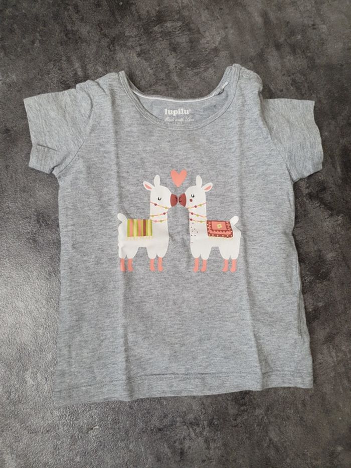 Lot 4 t-shirts bébé fille 12-24 mois lupilu - photo numéro 2