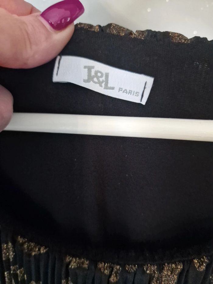 Robe plissée noire et doré - photo numéro 3