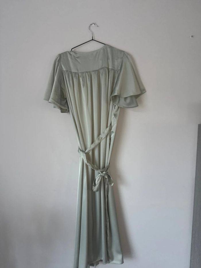 👗 Robe portefeuille d'été effet satin- Shein-neuf sans etiquette- taille L _ couleure verte - photo numéro 8