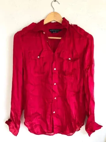 Chemise Ralph Lauren rouge en soie taille 2