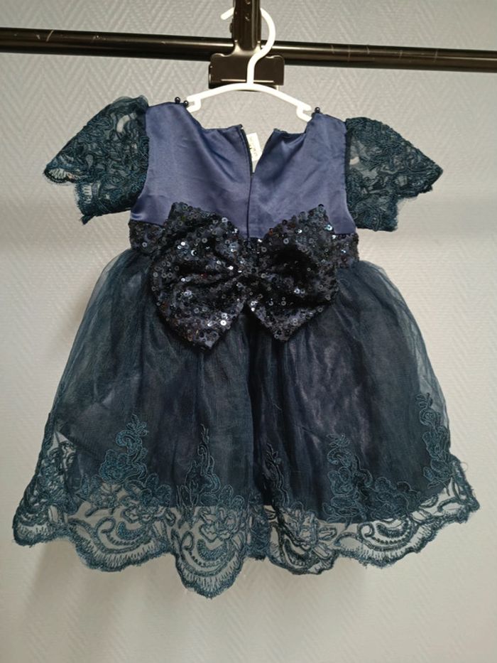 Robe cérémonie princesse bleue nuit 12 mois neuve - photo numéro 2