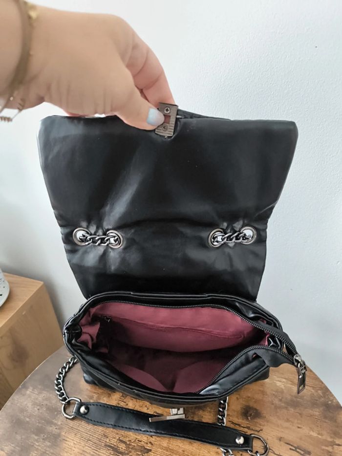 Sac à bandoulière matelassé noir - photo numéro 4