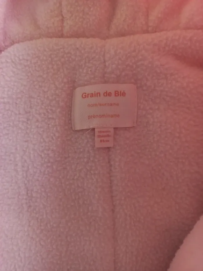 Combinaison rose bébé grain de blé - photo numéro 2