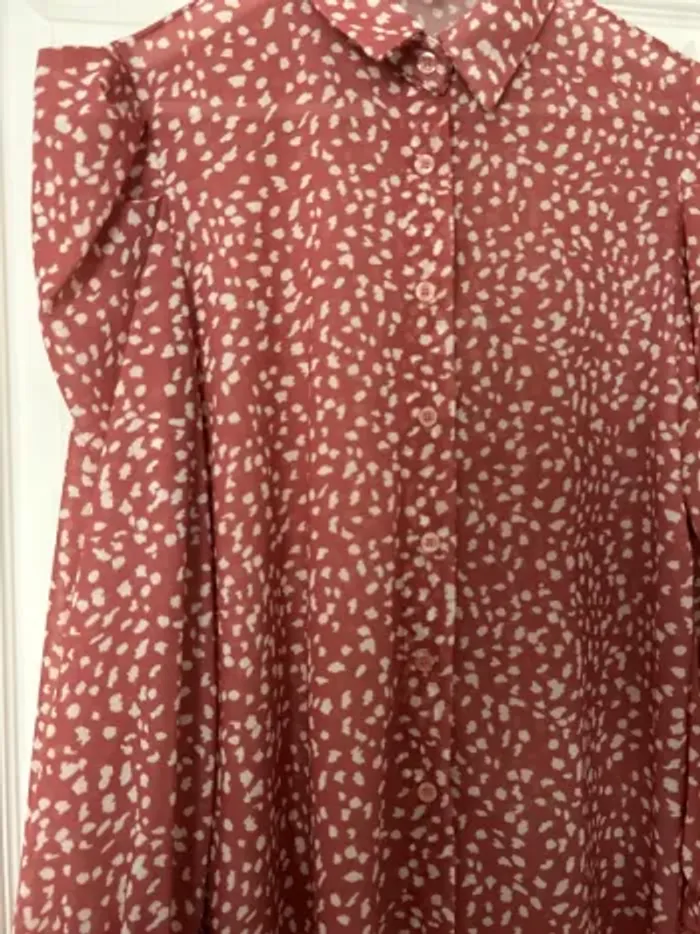 Blouse rose épaule bouffante - photo numéro 2