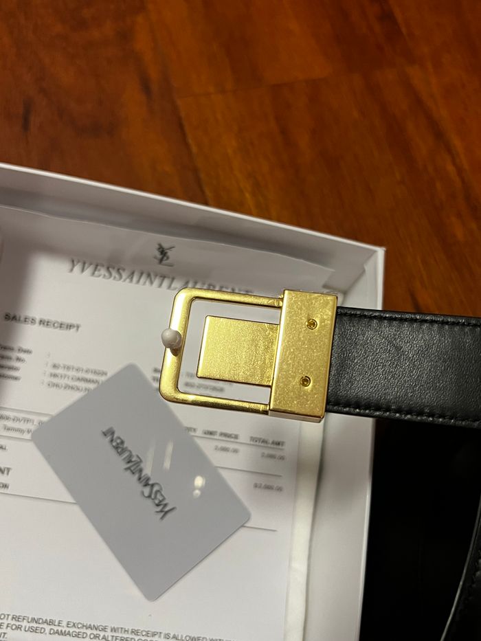 Ceinture Yves Saint Laurent à boucle dorée - photo numéro 4