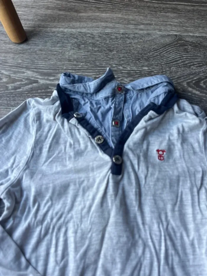 Pull chemise okaidi 4 ans neuf - photo numéro 3