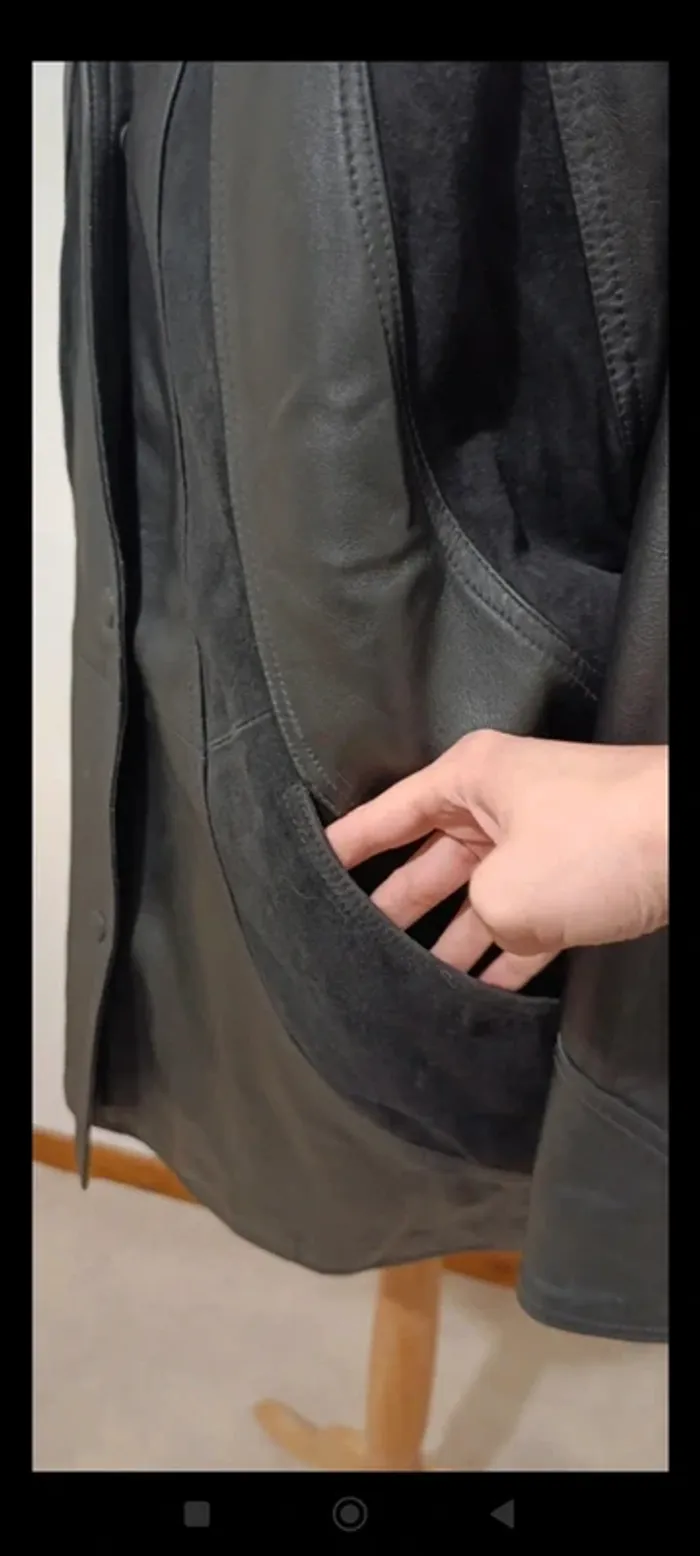 Veste véritable cuir d'agneau femme vintage taille L - photo numéro 4