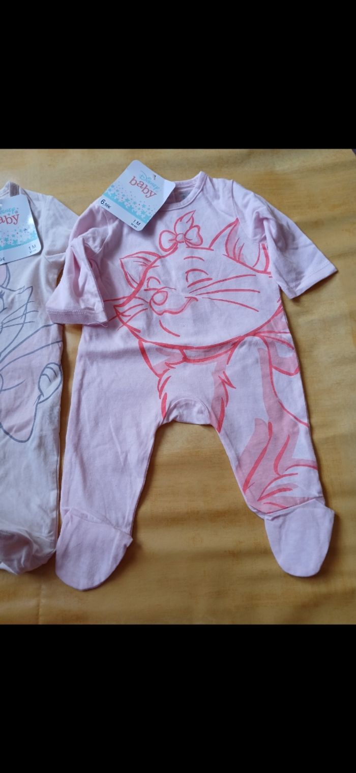 Lot 2 pyjamas fille en coton Marie disney 54 cm 1 mois - photo numéro 3