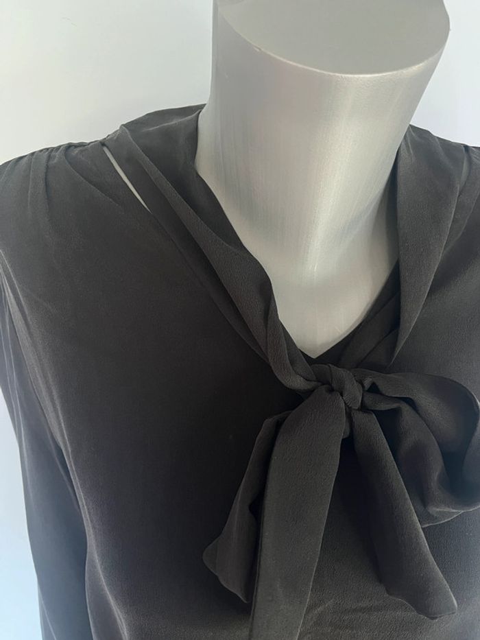 Haut noir en soie à nouer – Comptoir des Cotonniers – Taille 42 / XL – Élégance absolue - photo numéro 3