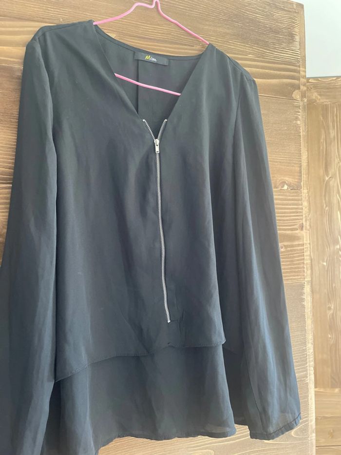Blouse chemise manche longue noire - photo numéro 2