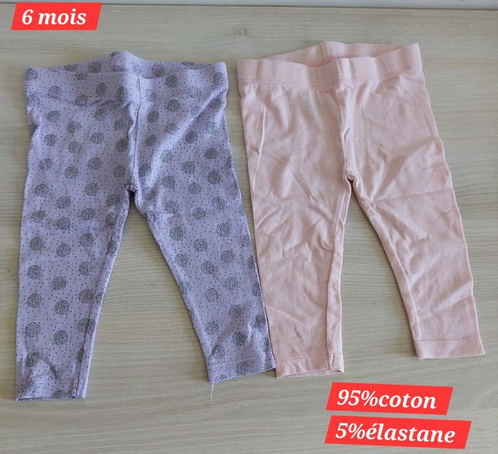 Lot de 5 leggins fille 6mois - photo numéro 5