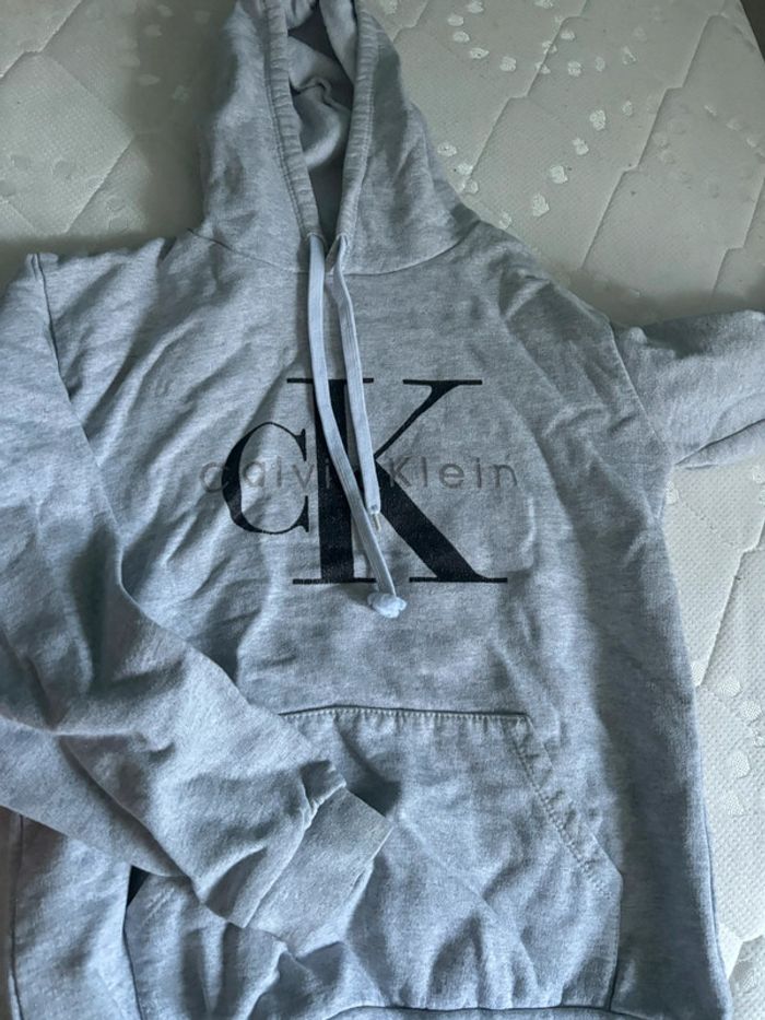 Sweat à capuche gris