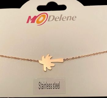 Bracelet avec un palmier en acier inoxydable neuf