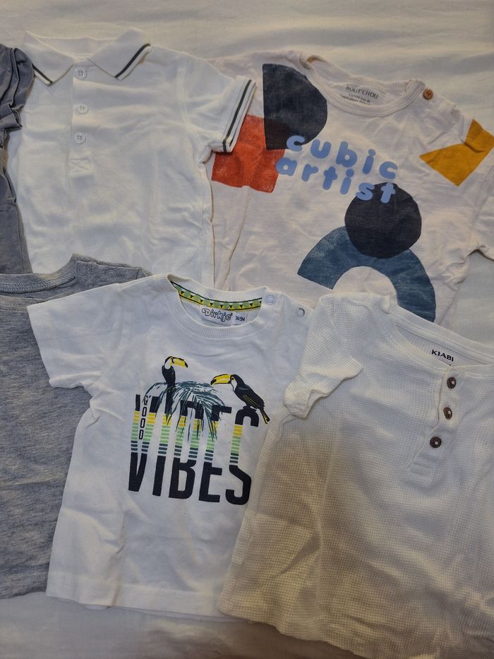Lot de 8 tee-shirts manches courtes 12 mois - photo numéro 2