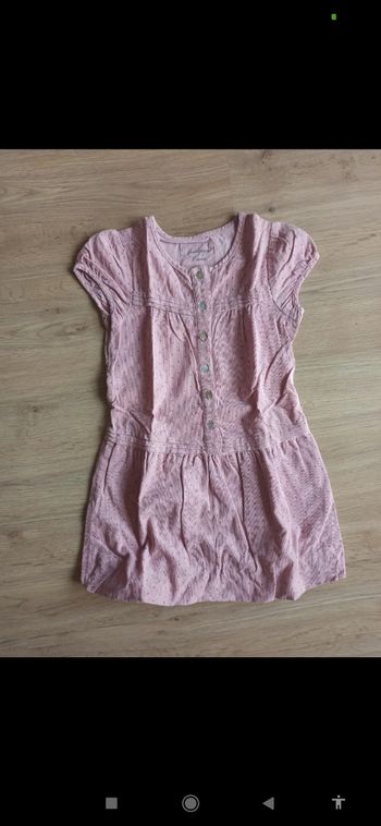 robe rose pâle à pois avec boutons jodhpur 6ans