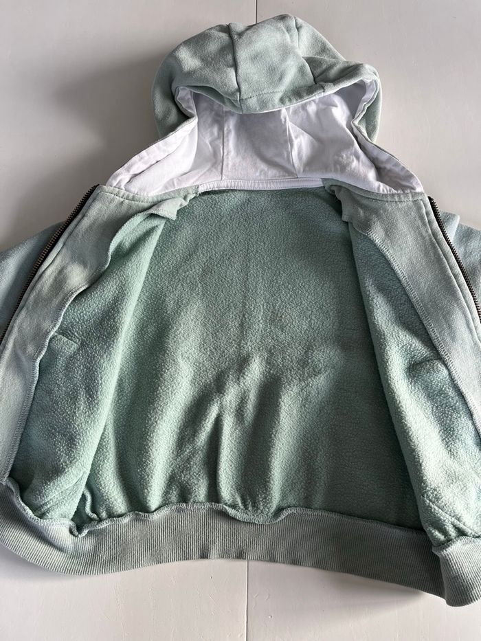 Sweat zippé vert clair à capuche 4 ans - photo numéro 3