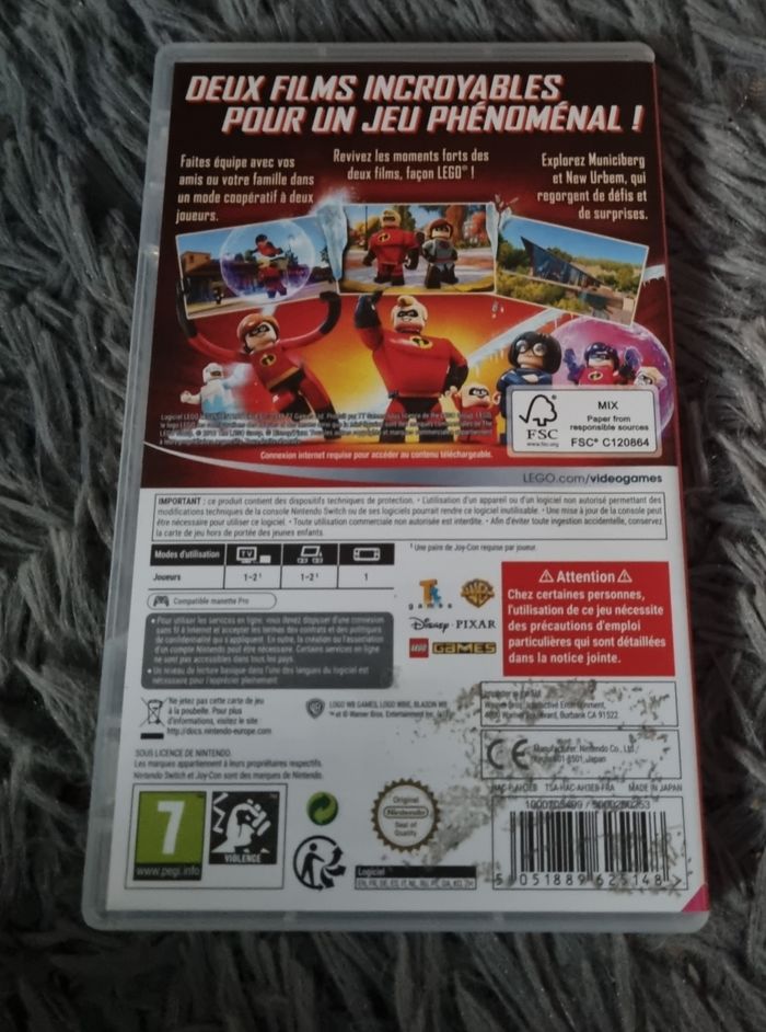 Boîte vide  de jeu Les Indestructibles Lego Nintendo Switch - photo numéro 3