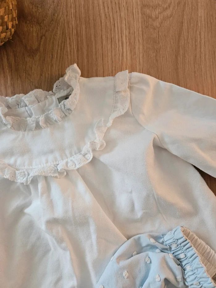 Ensemble bloomer bleu clair et blouse José varon 12 mois - photo numéro 6