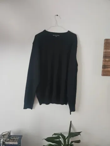 Pull noir homme en laine
