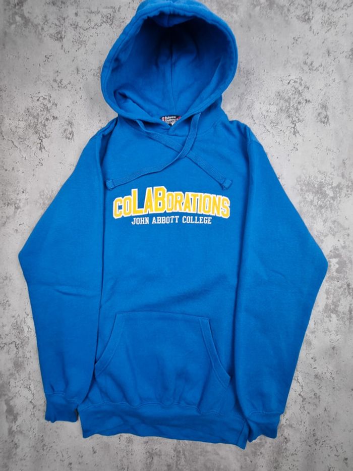 Pull à capuche universitaire John Abbott College bleu – Taille S Homme - photo numéro 3