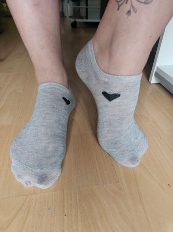 Chaussettes grises coeur