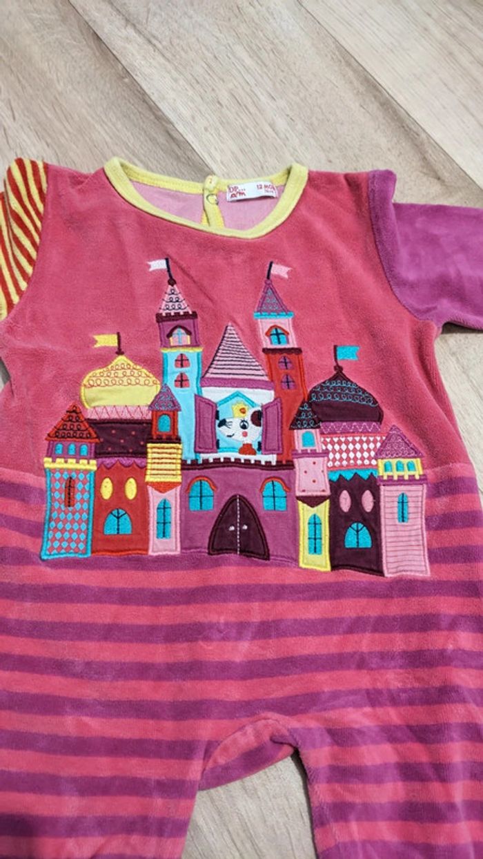 Pyjama/Grenouillère velours DPAM 12 Mois - photo numéro 3