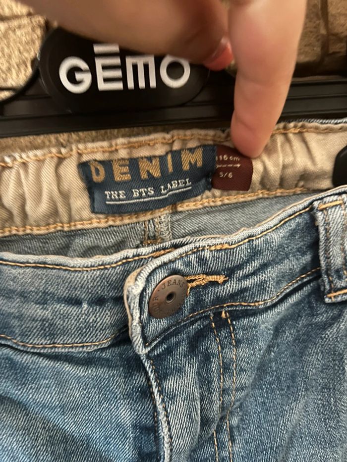 Jean taille 5-6 ans / 116cm taille ajustable bouton pression - photo numéro 2