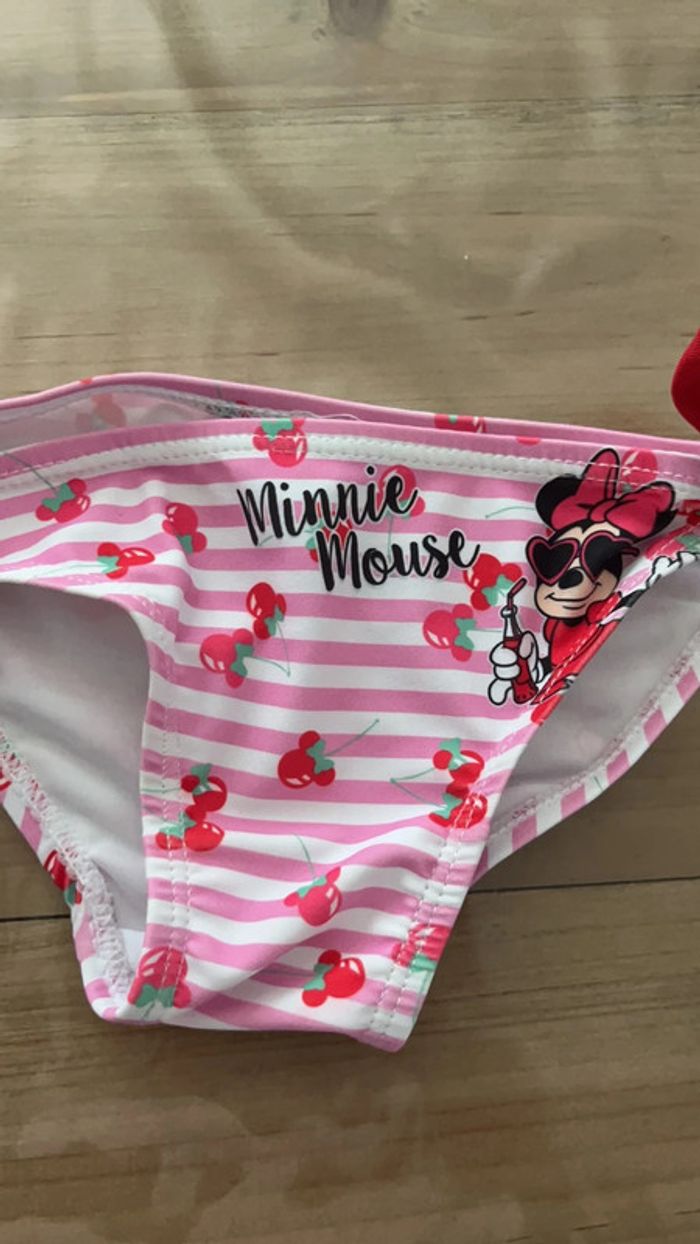 Culotte de bain minnie rose et blanc 12 mois - photo numéro 2