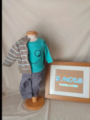 Superbe ensemble 3 pièces Tape à l'œil garçon 3 mois