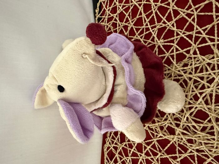 Doudou Boule BabyNat Souris. beige violette Bordeaux - photo numéro 3