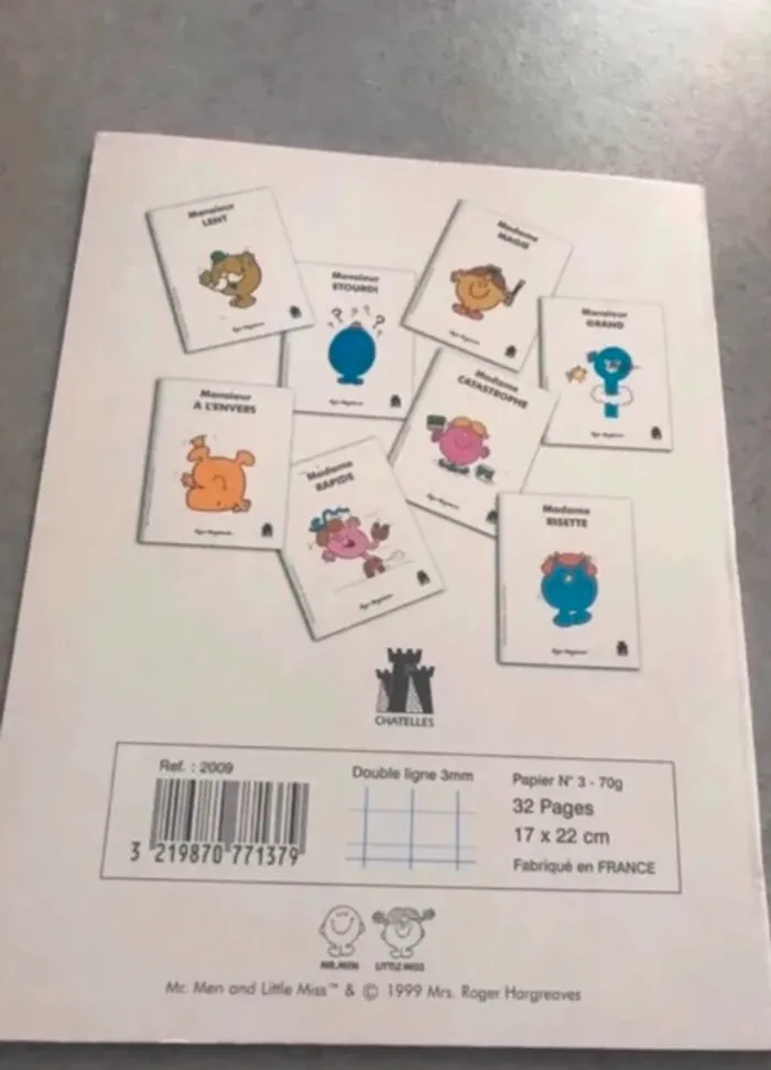 cahier couverture monsieur lent double ligne 32 pages format 17x22 cm - photo numéro 3