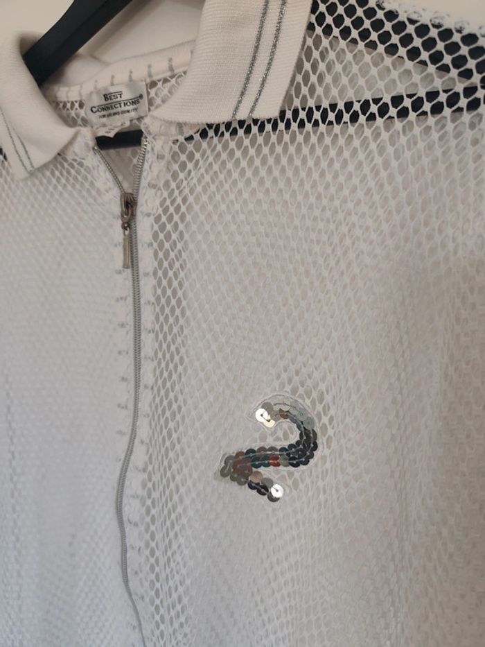 Sweat zippé blanc transparent taille 44 année 2000 - photo numéro 3