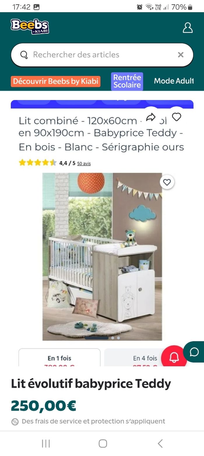 Lit evolutif teddy  babyprice