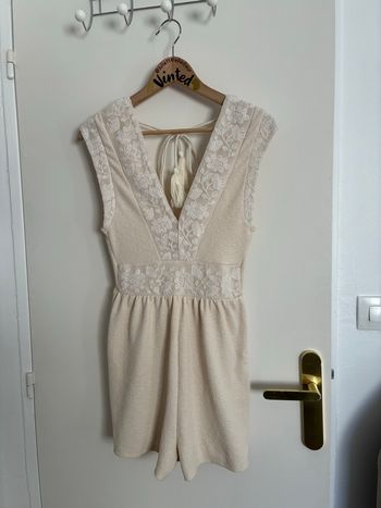 Combi-short Zara beige brodée dentelle - Très bon état - Taille S