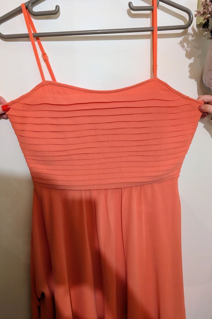🌺 Robe courte corail Cache Cache – Taille M - photo numéro 3