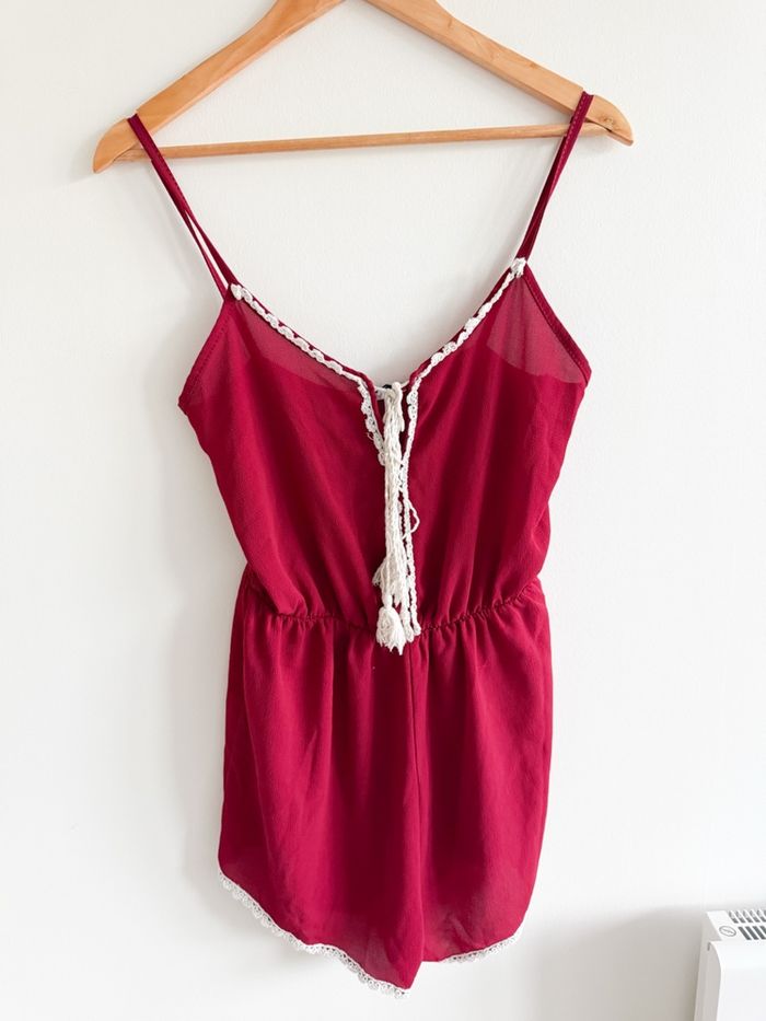 Combishort Bordeaux avec pompons Pronto Moda taille 36 S