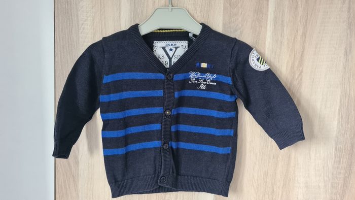 Gilet IKKS bleu marine à rayures 6 mois