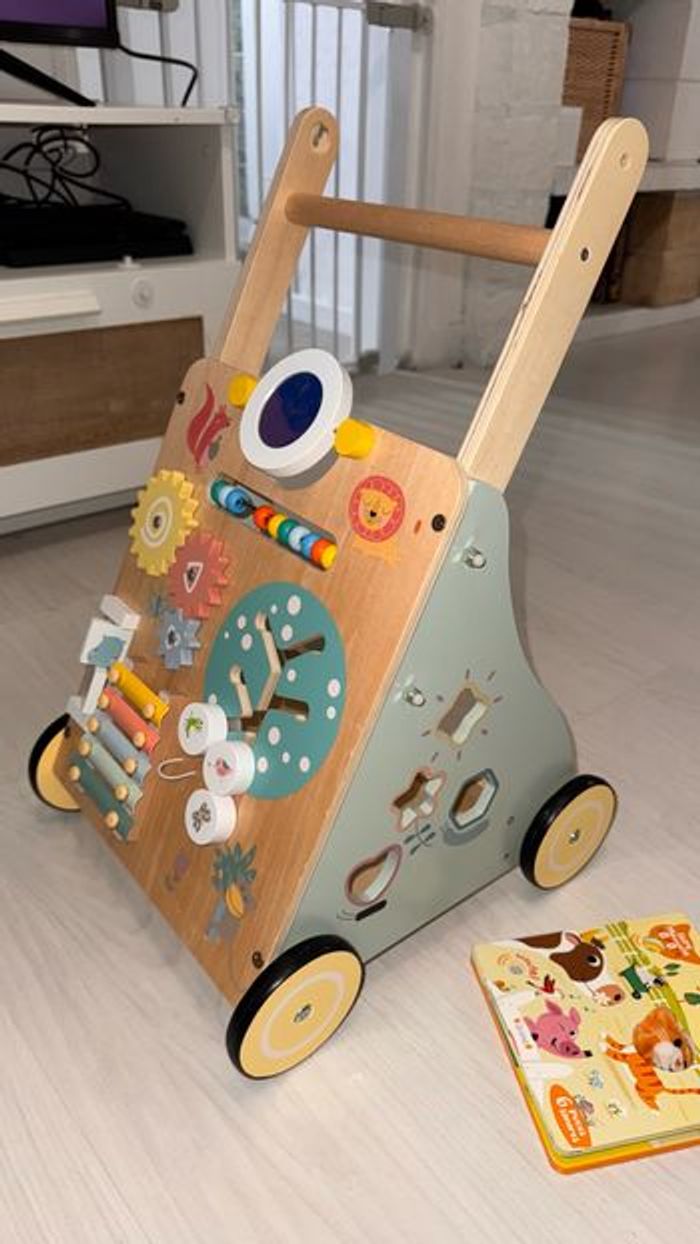 Trotteur Bébé en Bois, Chariot de Marche Bebe en Bois, - photo numéro 8