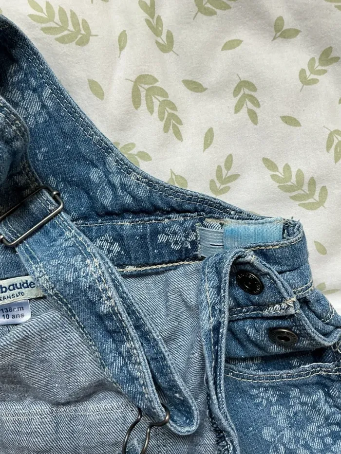 salopette short en jean bleu taille réglable 10 ans vertbaudet - photo numéro 4