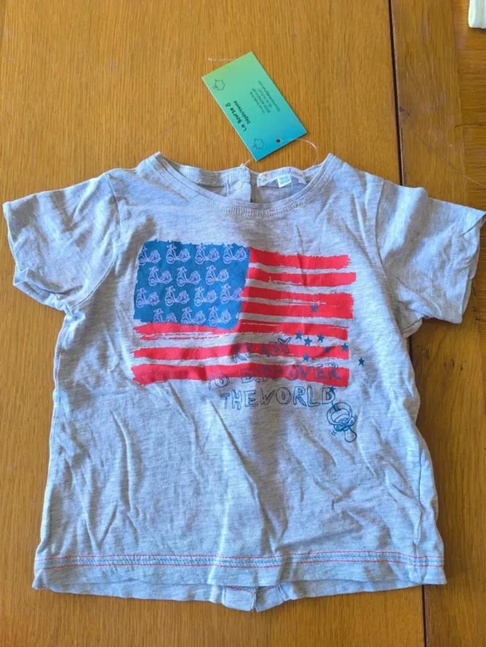 314663 tee-shirt MC gris garçon 18 mois