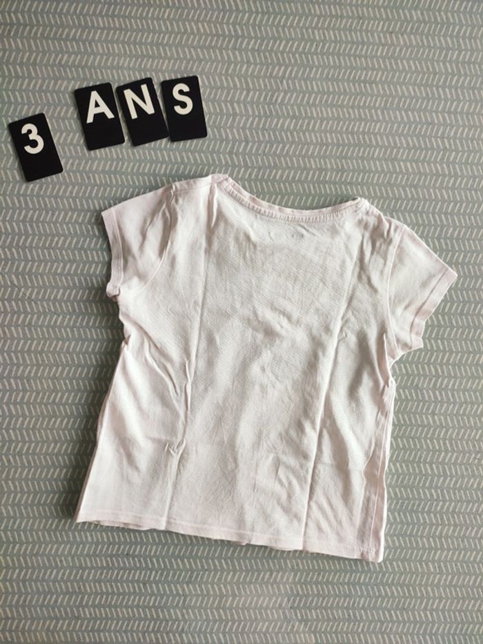 T-shirt manches courtes rose pastel Taille 3 ans Marque Vertbaudet - photo numéro 4