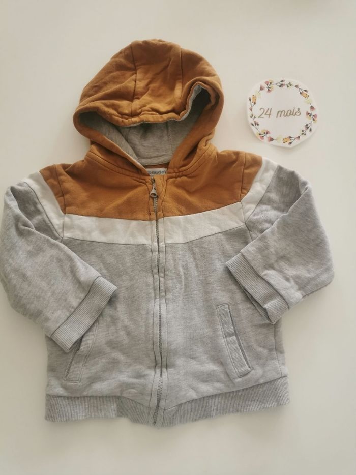Lot de 2 sweats à capuche bébé garçon 24mois décathlon et vertbaudet - photo numéro 5