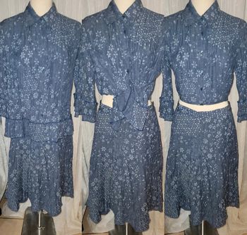 Ensemble vintage chemise et jupe Afibel 44