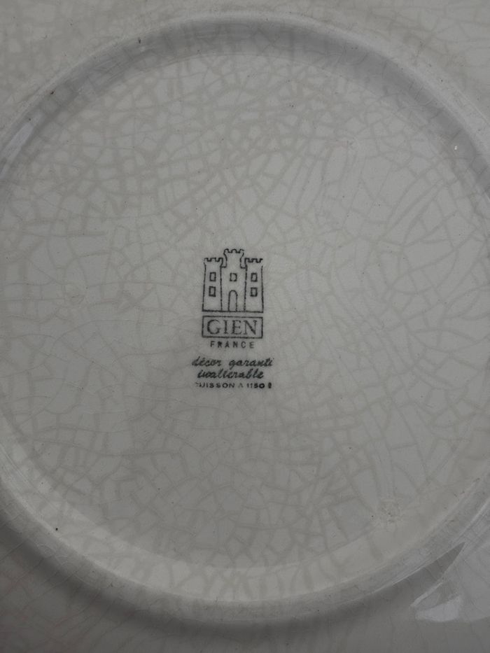 Vintage plat creux gien motif torchon - photo numéro 5