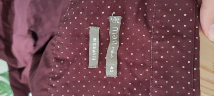 Chemise homme manches longues, taille 40, bordeaux - photo numéro 5